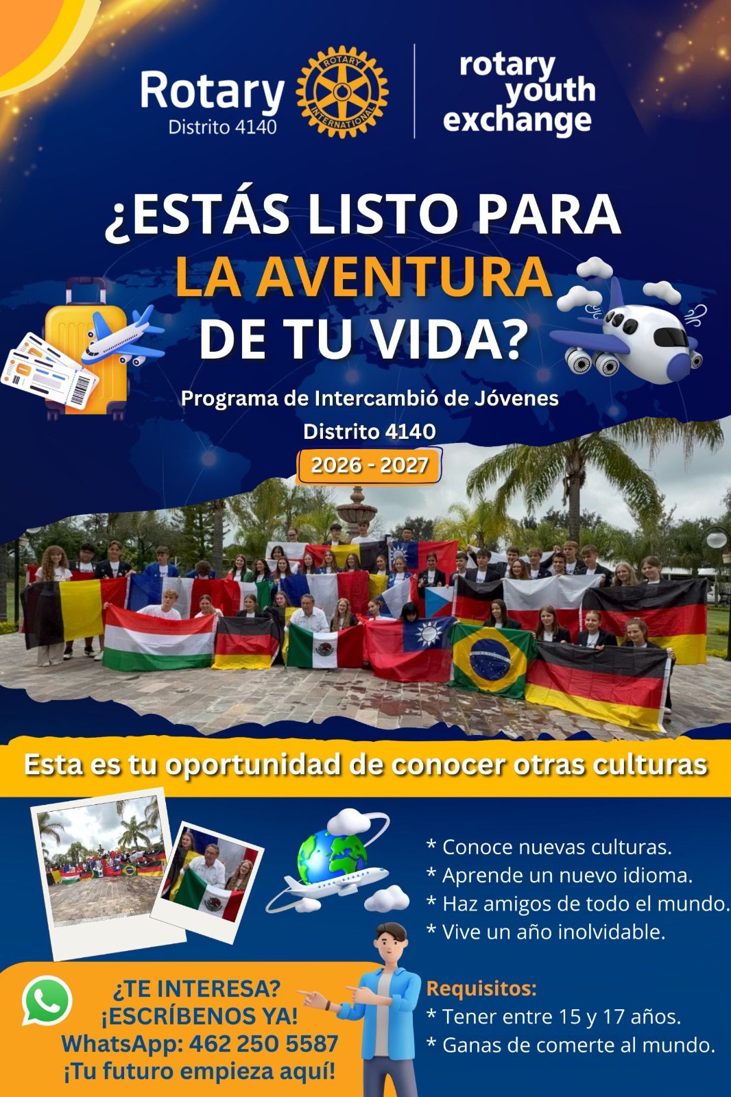 Convocatoria Rotary Youth Exchange Distrito 4140